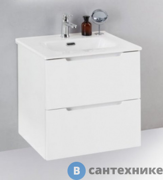 картинка Тумба под раковину BelBagno ETNA39-500/390-2C-SO-BL-P подвесная с двумя выкатными ящиками, Bianco Lucido