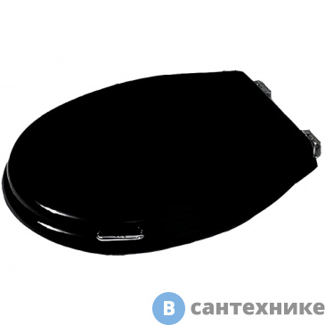 картинка Сиденье SIMAS Lante для унитаза, с ручкой, черный/хром (микролифт) (LA006nero/cr)