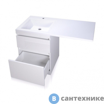 картинка Тумба под раковину Style line Даллас 120, Люкс белая, подвесная PLUS (2000949096179)