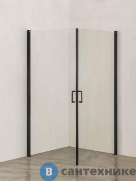 картинка Душевой уголок Orange E04-090TB без поддона 88х88 см профиль чёрный