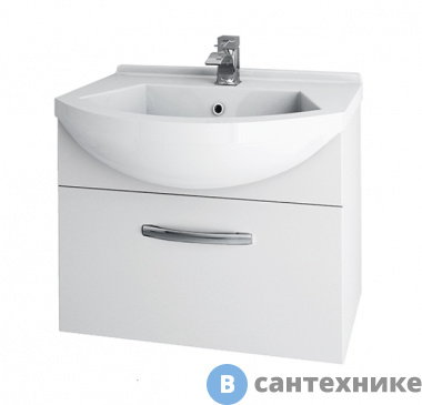 картинка Тумба под раковину Dreja Alfa 55 белый лак, 1 ящ. (99.0305)