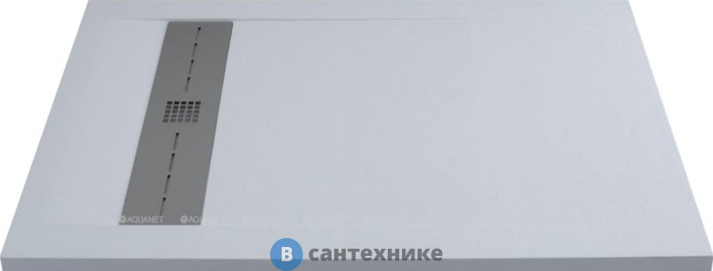 Душевой поддон Aquanet Delight 007B 900х900х30мм, крышка из нерж, без сифона, чёрный камень (258896)