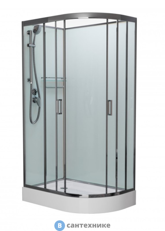 Душевая кабина Frank F411L М Brilliant левосторонняя, низкий поддон, б/к (без крыши) матовое стекло