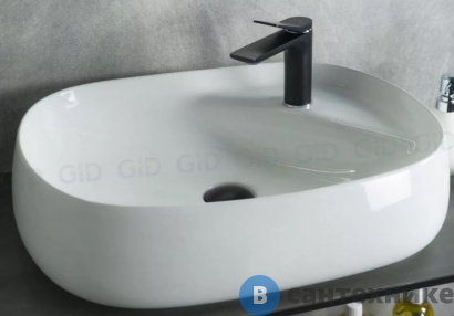 картинка Раковина накладная GID-ceramic N9048 белый (590х460х150)