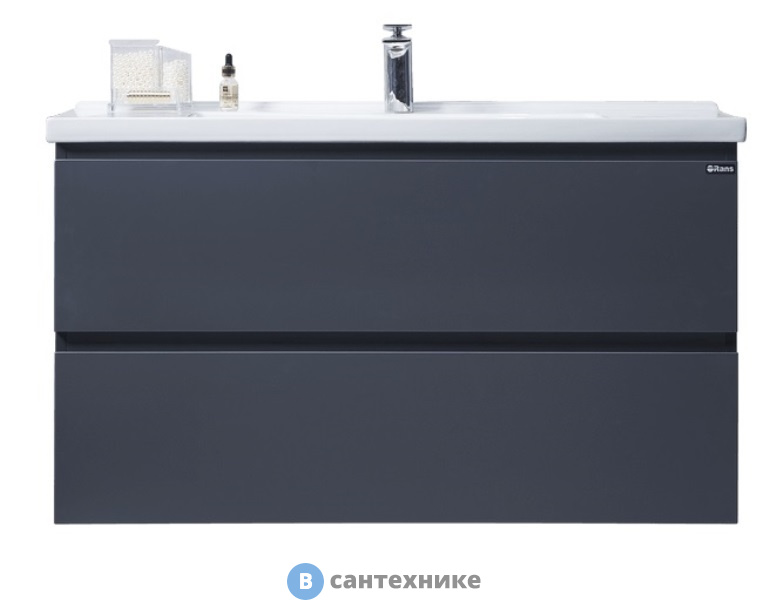 Тумба с раковиной Orans BC-4023-1000 цвет: чёрный MFC061/MDF PU022 (1000x480x570)