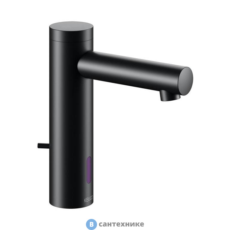 Смеситель Keuco IXMO электронный для умывальника, без гарнитуры, работает от сети, чёрный матовый (59512371100)