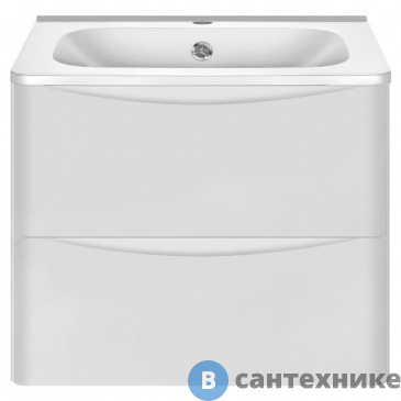 картинка Тумба под раковину Vincea Paola 600 подвесная, 2 выкатных ящика soft close, G.White (VMC-2P600GW)