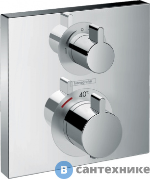 картинка Смеситель Hansgrohe 15714000 Термостат с зап/перекл.вентилем,хр.