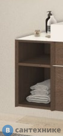 Шкафчик Cezares SPACE 55036 подвесной c двумя открытыми полками Frassino scuro (30x45x50)