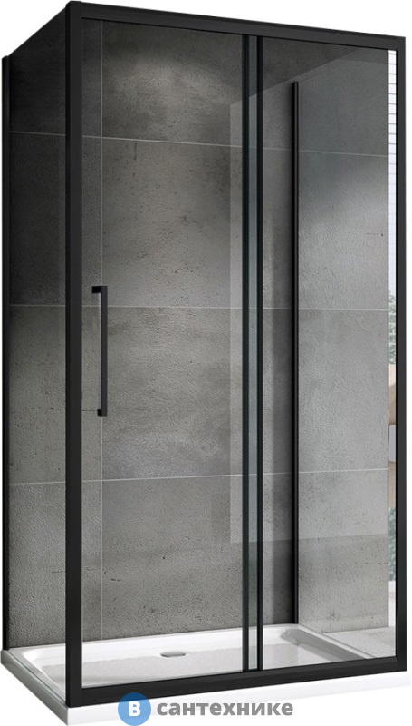 Душевой уголок ABBER Schwarzer Diamant AG30170BH-S75B-S75B 170*75*195, без поддона