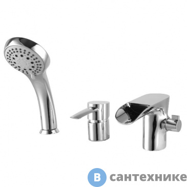картинка Смеситель Lemark LM3245C Атлантисс для ванны встраиваемый, на 3 отверстия, с аксессуарами, хром