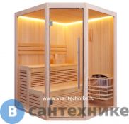 Финская сауна Frank F828 (липа) (печь Сфера 7 кВт+80 кг камней) 180х180x210 см