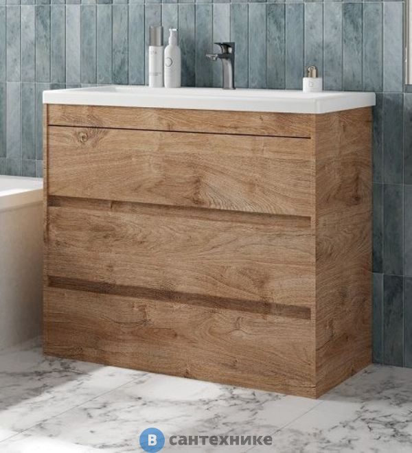 Тумба под раковину Art & MAX FAMILY-M FAMILY-M-900-3C-PIA-HG напольная с тремя выкатными ящиками, Harbor Golden, 900x480x845