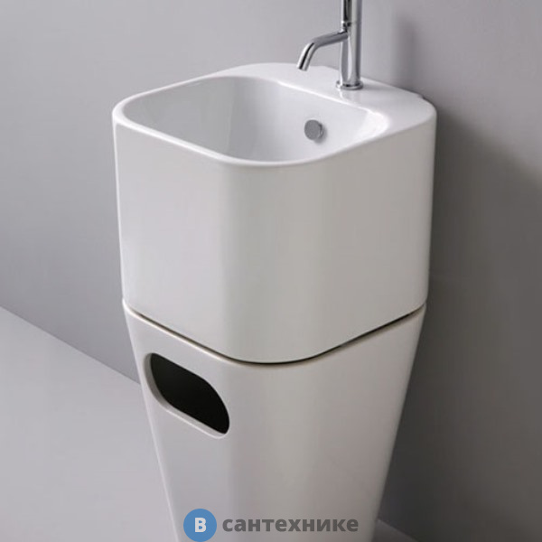 Раковина AZZURRA TANDEM подвесная 44х43 см с 1 отв. под смеситель, белая (TALP04443T0M/(ULI200/1 bi)*1)