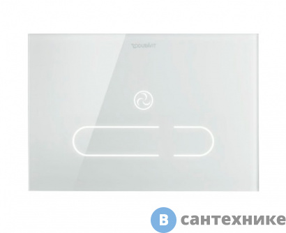 картинка Клавиша смыва Duravit DuraSystem А2 WD5003012000 стеклянная, сенсорная с ИК-датчиком, 229,8х157 мм, стекло белое