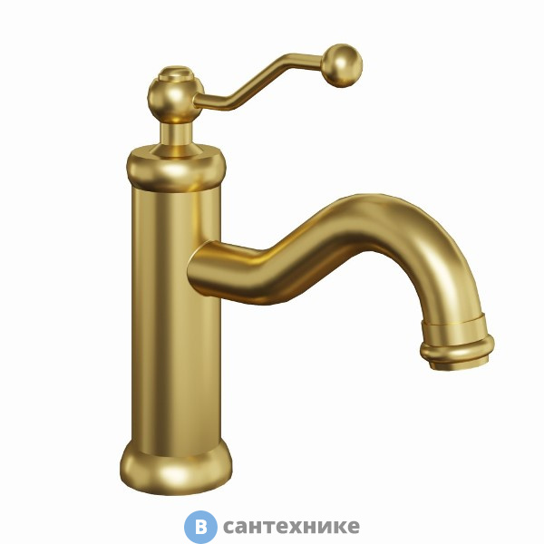 Смеситель Paini Duomo 88PJ205 для раковины, без донного клапана, матовое золото PVD