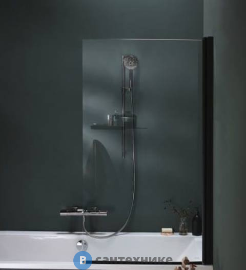 Шторка Jacob Delafon STRUKTURA E6D042-BLV для ванны 140*80 (чёрный)