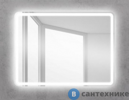 картинка Зеркало BelBagno SPC-MAR-600-800-LED-BTN с встроенным светильником и кнопочным выключателем 600x30x800
