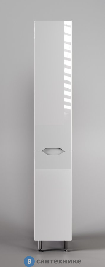 Колонна Style line универсальная Марелла с корзиной, Люкс антискрейтч белый глянец, PLUS (2000671432009)