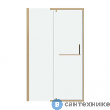 картинка Дверь в нишу Grossman Pragma 100.K33.03.110.32.00 (110*195) золото сатин, стекло прозрачное