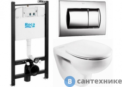 картинка Унитаз с инсталляцией Roca VICTORIA 893100000 (унитаз+инст+кноп+сид м/л)