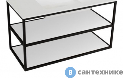 картинка Каркас Cezares двухъярусный подвесной, стальной, под раковину (Сварной) CADRO-100/46/58-2C-SO-MET-ST Nero (100х46х58)