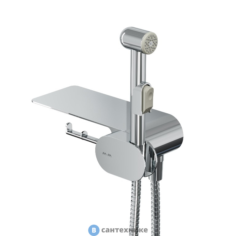 Гигиенический душ AM.PM Like F0202600 со смесителем для душа с полкой, хром