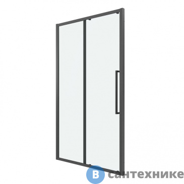 картинка Дверь в нишу Grossman 100.K33.02.100.42.00 Cosmo (100*195) графит сатин, стекло прозрачное