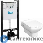 Унитаз с инсталляцией Roca Dama Senso 893104680 (унитаз+инстал+slim сиден.) без клавиши смыва