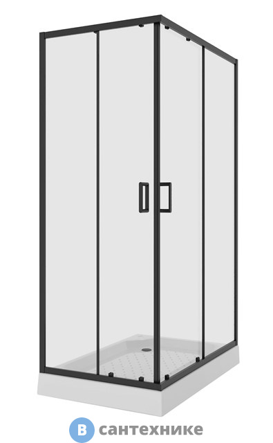 Душевой уголок Niagara NG-6810-08 black (120*80*190) прямоугольник, двери раздвижные, без поддона