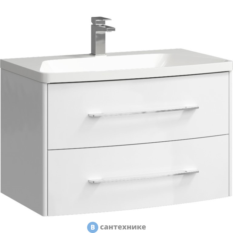 Тумба под раковину Aqwella NERINGA 80 NER0108 (подвесная, белый)