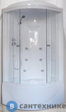 картинка Душевая кабина Royal Bath RB 90BK2-T 900*900*2170 (прозрачное)