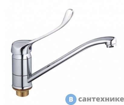 картинка Смеситель Maxonor MN4954 хирургический для кухни с гайкой хром