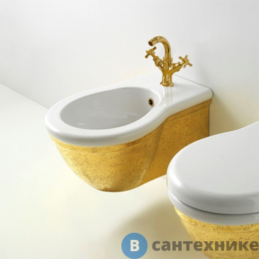 картинка Биде подвесное GLOBO Paestum PAS10.A04*1 57*38см с 1 отв. под смеситель, Marble A04