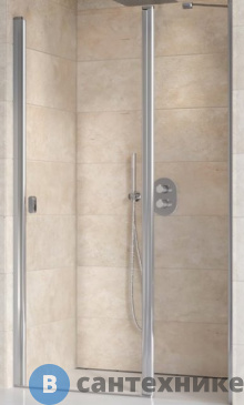 картинка Душевая дверь Ravak Chrome CSD2-100 блестящий+стекло Transparent (0QVACC00Z1)