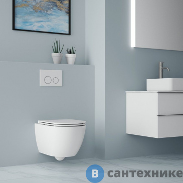 картинка Унитаз подвесной Art & MAX TORINO безободковый с вихревым смывом, в комплекте с креплением, AM823-V