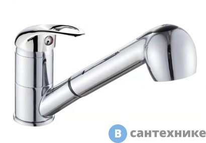 картинка Смеситель Maxonor MN6003 с выдвигающейся лейкой хром