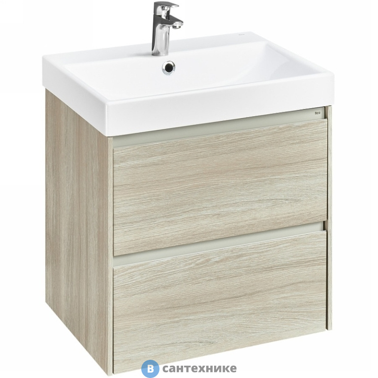 Тумба под раковину Roca ONA 58,5 A857613512 подвесная, светлый дуб