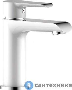 картинка Смеситель Rossinka Silvermix W35-12 для умывальника, хром/бел