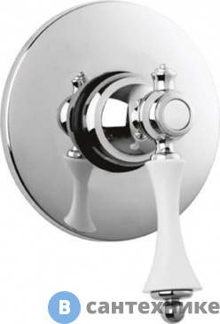 картинка Смеситель Cezares MARGOT-DIM-01-Bi встраиваемый однорычажный для душа, хром, ручка белая