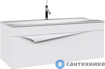 картинка Тумба под раковину Aqwella Папирус 120, белый (Pap.01.12/W)