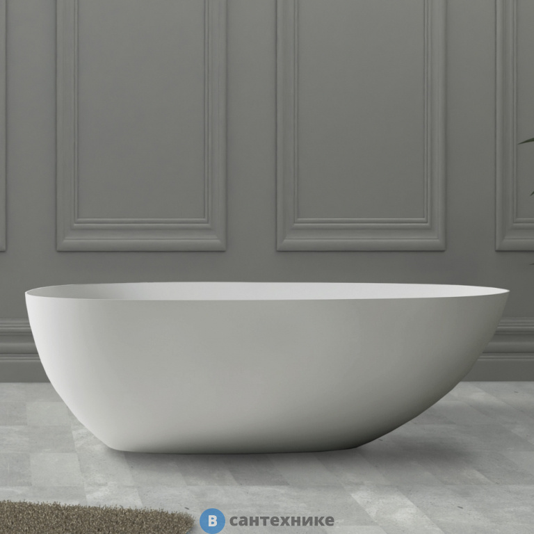 Ванна ABBER Stein AS9611-1.6 из искусственного камня белая матовая