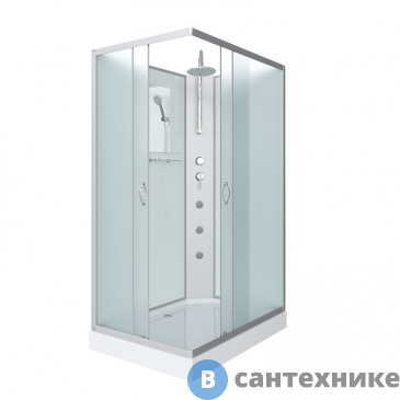 картинка Душевая кабина Niagara NG-43185-14QBKTG (1100х800х2150) низкий поддон, стекло матовое