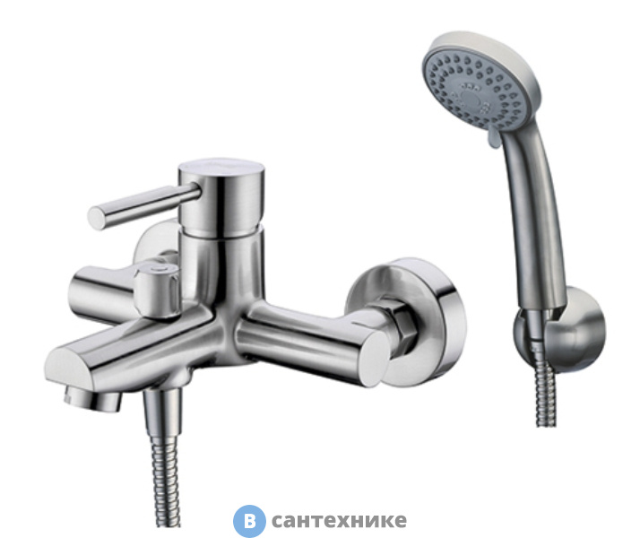 Смеситель WasserKRAFT Wern 4201 для ванны с коротким изливом латунь, покрытие «матовый хром»