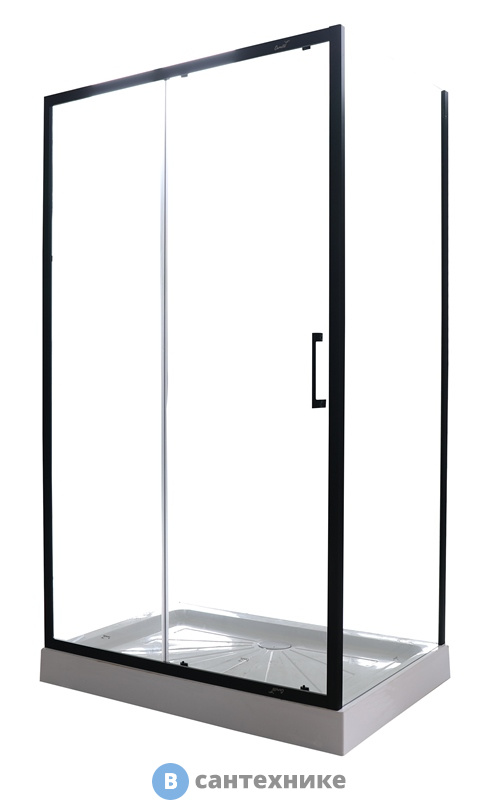 Душевой уголок Cerutti GLORIA 120B (80x120x195) стекло прозрачное, профиль черный, без поддона