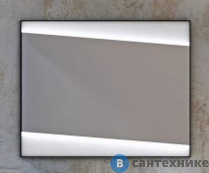 картинка Зеркало Cezares QUBO со встроенной LED подстветкой, реверсивное 45051 Nero opaco (100x80)