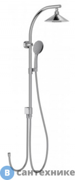 картинка Душевая стойка Jacob Delafon MOXIE E8079-CP с подключением к смесителю, верхний душ 200 мм (хром)