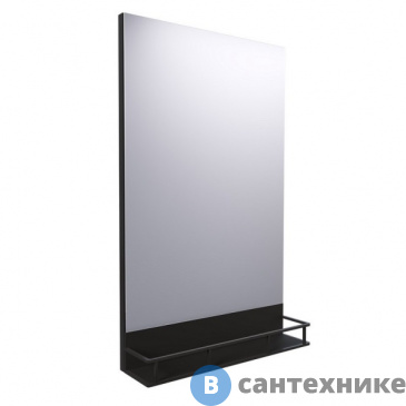 картинка Зеркало Grossman "МЕТРИС-50 см" в раме с полочкой чёрное
