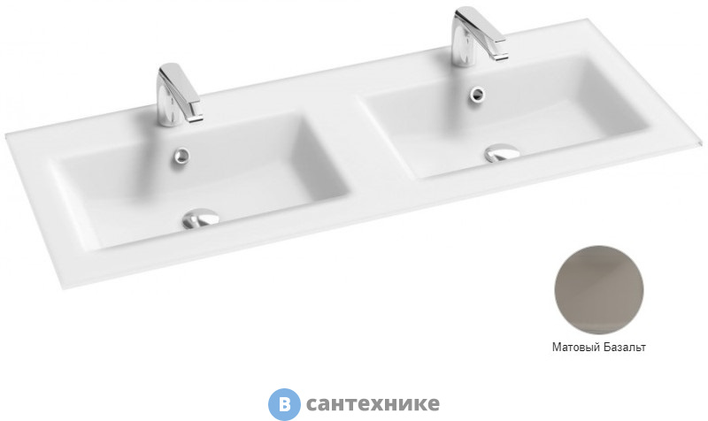 Раковина-столешница Jacob Delafon Sherwood EB1831RU-DE5 стеклянная, матовый базальт, 120 см