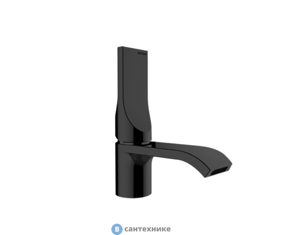 Смеситель Bossini APICE для раковины, однорычажный, высота излива 41 мм, с донным клапаном, чёрный матовый (E89600.073)